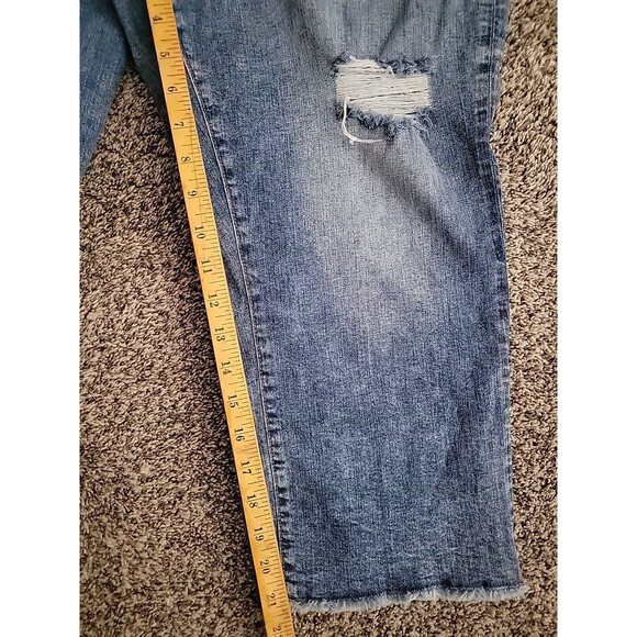 Maurices Womens Plus Size 20W Raw Hem Stretch Jeans Distressed - Picture 5 of 9